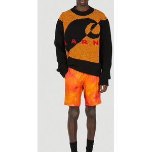 Ahluwalia, Korte broeken, Heren, Oranje, S, Hardloopshorts met grafisch motief