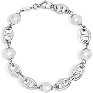 Nialaya, Accessoires, Heren, Grijs, L, Mariner Bracelet with Pearls