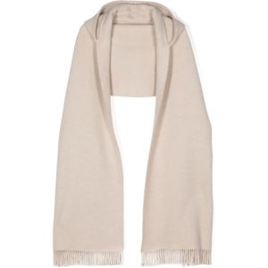 Brunello Cucinelli, Accessoires, Dames, Beige, ONE Size, Wol, Capuchon Wol Kasjmier Sjaal Beige