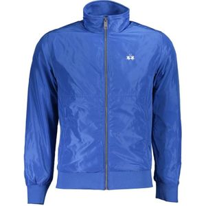 La Martina, Jassen, Heren, Blauw, 2Xl, Polyester, Blauwe Geborduurde Jas met Elegante Rits