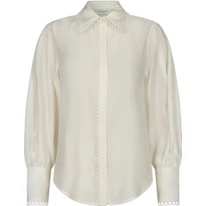 Copenhagen Muse, Molly Blouse met Geborduurde Details Beige, Dames, Maat:M