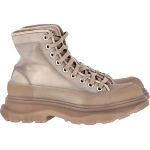 Alexander McQueen Pre-owned, Pre-owned, Dames, Beige, 39 EU, Nylon, Pre-owned Nylon boots