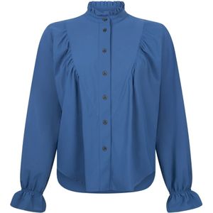 Jane Lushka, Stijlvolle Roberta Blouse in Lichtblauw Blauw, Dames, Maat:2XS