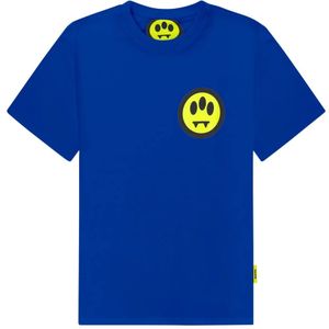 Barrow, Tops, Heren, Blauw, L, Katoen, Logo Katoenen T-Shirt met Reflecterend Label