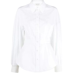 Alexander Wang, Blouses & Shirts, Dames, Wit, L, Katoen, Cocoon-Mouw Katoenen Overhemd