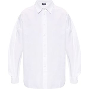 Diesel, Overhemden, Heren, Wit, XL, Katoen, ‘S-Limo-Logo’ shirt