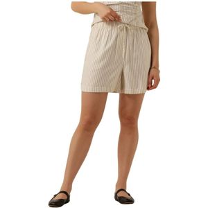 Modström, Korte broeken, Dames, Beige, M, Isabelmd Shorts voor zomerse dagen