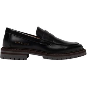 Common Projects, Italiaanse leren instappers Zwart, Heren, Maat:42 EU