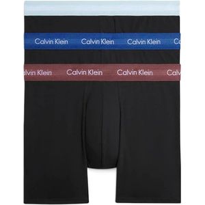 Calvin Klein, Klassieke Katoenen Stretch Boxershorts 3-Pack Zwart, Heren, Maat:L
