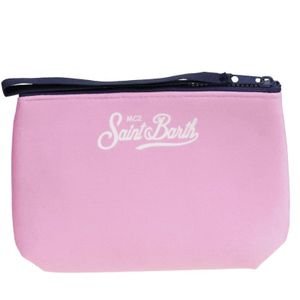 MC2 Saint Barth, Tassen, Dames, Roze, ONE Size, Polyester, Neopreen Pouch met Print en Rits