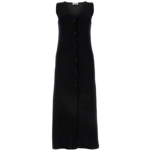 Jil Sander, Maxi Kleedjes Zwart, Dames, Maat:M