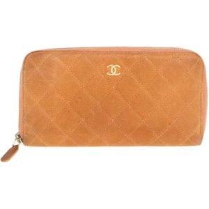 Chanel Vintage, Pre-owned Suede wallets Oranje, Dames, Maat:ONE Size
