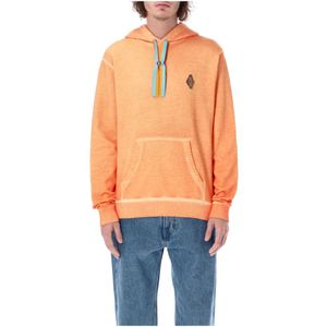 Marcelo Burlon, Sweatshirts & Hoodies, Heren, Oranje, XL, Katoen, Oranje Katoenen Sweatshirt