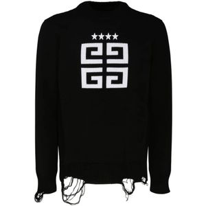 Givenchy, Sweatshirts & Hoodies, Heren, Zwart, S, Katoen, Zwarte Sweaters voor Heren
