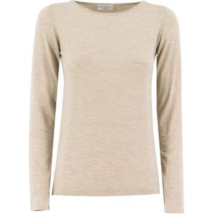 Brunello Cucinelli, Luxe Lange Mouwen Top Beige, Dames, Maat:S