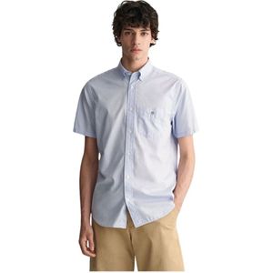 Gant, Overhemden, Heren, Blauw, XL, Katoen, Klassieke Gestreepte Regular Fit Overhemd