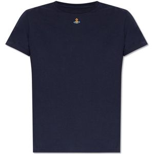 Vivienne Westwood, T-shirt met logo Blauw, Heren, Maat:3XL