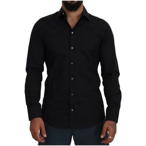 Dolce & Gabbana, Overhemden, Heren, Zwart, M, Katoen, Casual Shirts