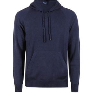 Drumohr, Sweatshirts & Hoodies, Heren, Blauw, 3Xl, Wol, Blauwe Wollen Hoodie Sweater
