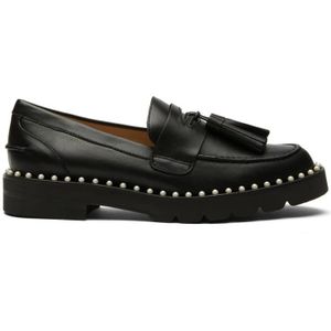 Stuart Weitzman, Schoenen, Dames, Zwart, 36 EU, Parel Loafer Verhoog Casual Formeel Uiterlijk