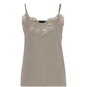 Soaked in Luxury, Tops, Dames, Grijs, M, Kant Singlet Lingerie Brindle