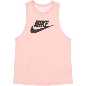 Nike, Tops, Dames, Roze, S, Katoen, Futura Tank Top Pink Glaze/Black