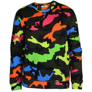 Valentino Garavani, Sweatshirts & Hoodies, Heren, Veelkleurig, M, Katoen, Multicolor camouflage trui