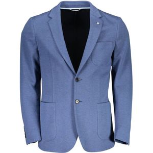 Gant, Jassen, Heren, Blauw, M, Katoen, Elegante blauwe katoenmix jas