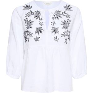 Part Two, Blouses & Shirts, Dames, Wit, 2Xs, Gwendinapw Bl Blouse Bright White Borduurwerk