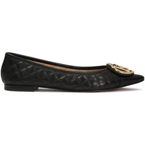 Kazar, Schoenen, Dames, Zwart, 37 EU, Leer, Platte gewatteerde monogram pumps