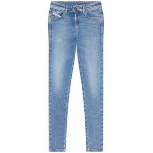 Diesel, Tijdloze Super Skinny Jeans Blauw, Dames, Maat:W25 L32