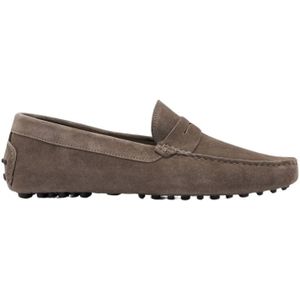 Scarosso, Taupe Suede Penny Driving Loafers Bruin, Heren, Maat:48 EU