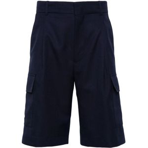 Drole de Monsieur, Korte broeken, Heren, Blauw, M, Blauwe Cargo Shorts