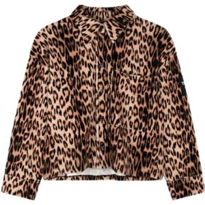 Alix The Label, Blouses & Shirts, Dames, Veelkleurig, M, Leopard Velvet Blouse