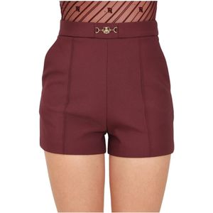 Elisabetta Franchi, Korte broeken, Dames, Bruin, L, Polyester, Bordeaux Elegant Shorts Herfst Winter