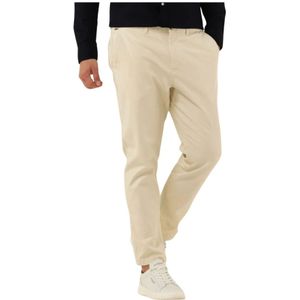 Scotch & Soda, Broeken, Heren, Beige, W34 L32, Katoen, Witte Stretch Katoenen Chino Broek