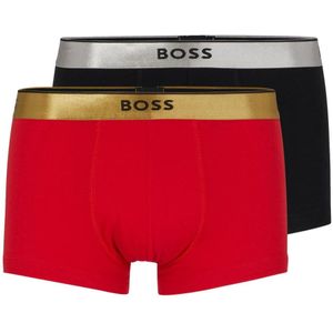 Hugo Boss, Katoenen Boxerset met Metalen Merkriem Rood, Heren, Maat:M