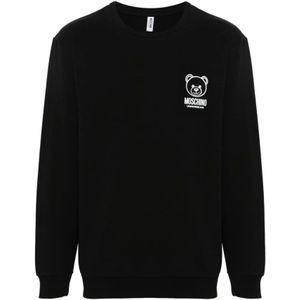 Moschino, Zwarte Teddy Bear Sweaters Zwart, Heren, Maat:M