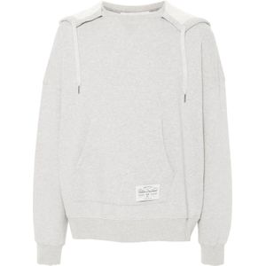 Golden Goose, Sweatshirts & Hoodies, unisex, Grijs, S, Grijze trui met sloganprint