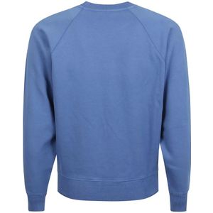 Tom Ford, Sweatshirts & Hoodies, Heren, Blauw, L, Katoen, Gebreide Crew Neck Sweaters