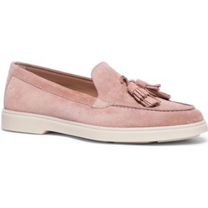 Santoni, Schoenen, Dames, Roze, 40 EU, Suède, Damesuède loafer