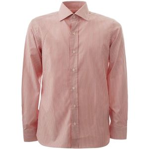 Tom Ford, Overhemden, Heren, Roze, M, Katoen, Roze Dunne Strepen Regular Fit Overhemd