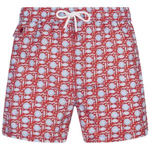 Kiton, Rode Zwemshorts met Vispatroon Rood, Heren, Maat:2XL