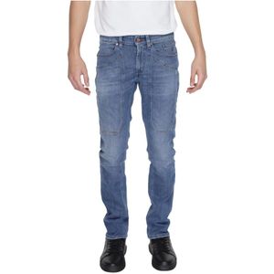 Jeckerson, Jeans, Heren, Blauw, W33, Katoen, Blauwe Rits Knoop Jeans Zakken
