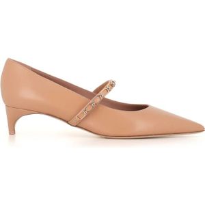 Malone Souliers, Schoenen, Dames, Beige, 38 1/2 EU, Beige Hakken met Puntige Neus Pumps