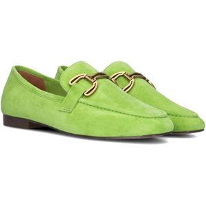 Bibi Lou, Schoenen, Dames, Groen, 37 EU, Suède, Groene Suède Loafers met Gouden Detail