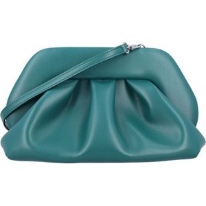 THEMOIRè, Tassen, Dames, Groen, ONE Size, Groene Vegan Stof Clutch Handtas