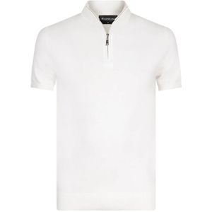 Radical, Tops, Heren, Wit, M, Half Zip Gebreid T-shirt | Off White