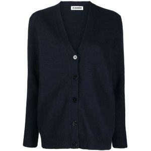 Jil Sander, Truien, Dames, Zwart, M, 402 Cardigan - Stijlvol en Trendy