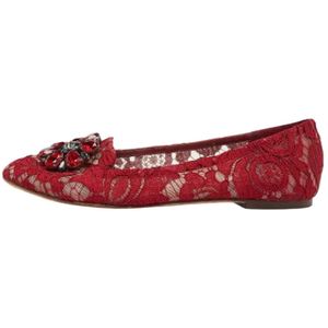 Dolce & Gabbana Pre-owned, Pre-owned Lace flats Rood, Dames, Maat:38 EU